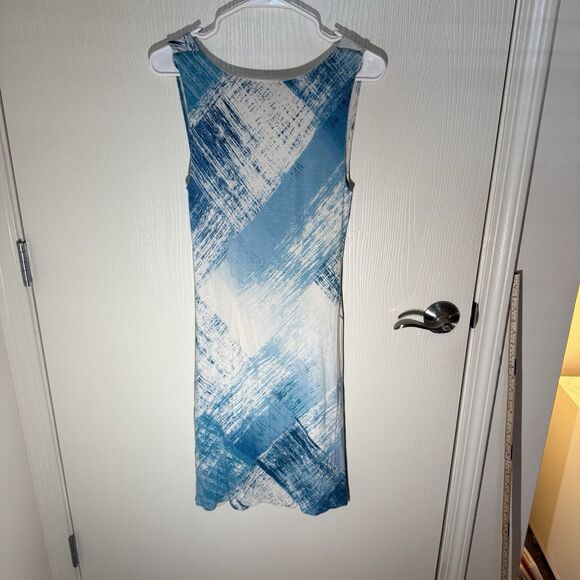 Tommy Bahama Wrap Lined Maxi Dress Medium Blue Sleeveless Vacation Summer - Picture 6 of 9